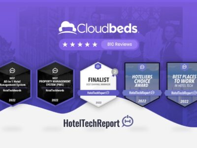 Cloudbeds, Mejor PMS y Mejor HMS en 2022 HotelTechAwards