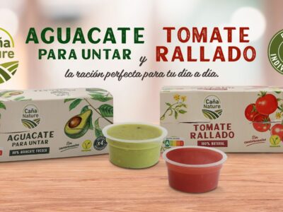 Caña Nature presenta sus formatos individuales monodosis de tomate rallado y aguacate para untar