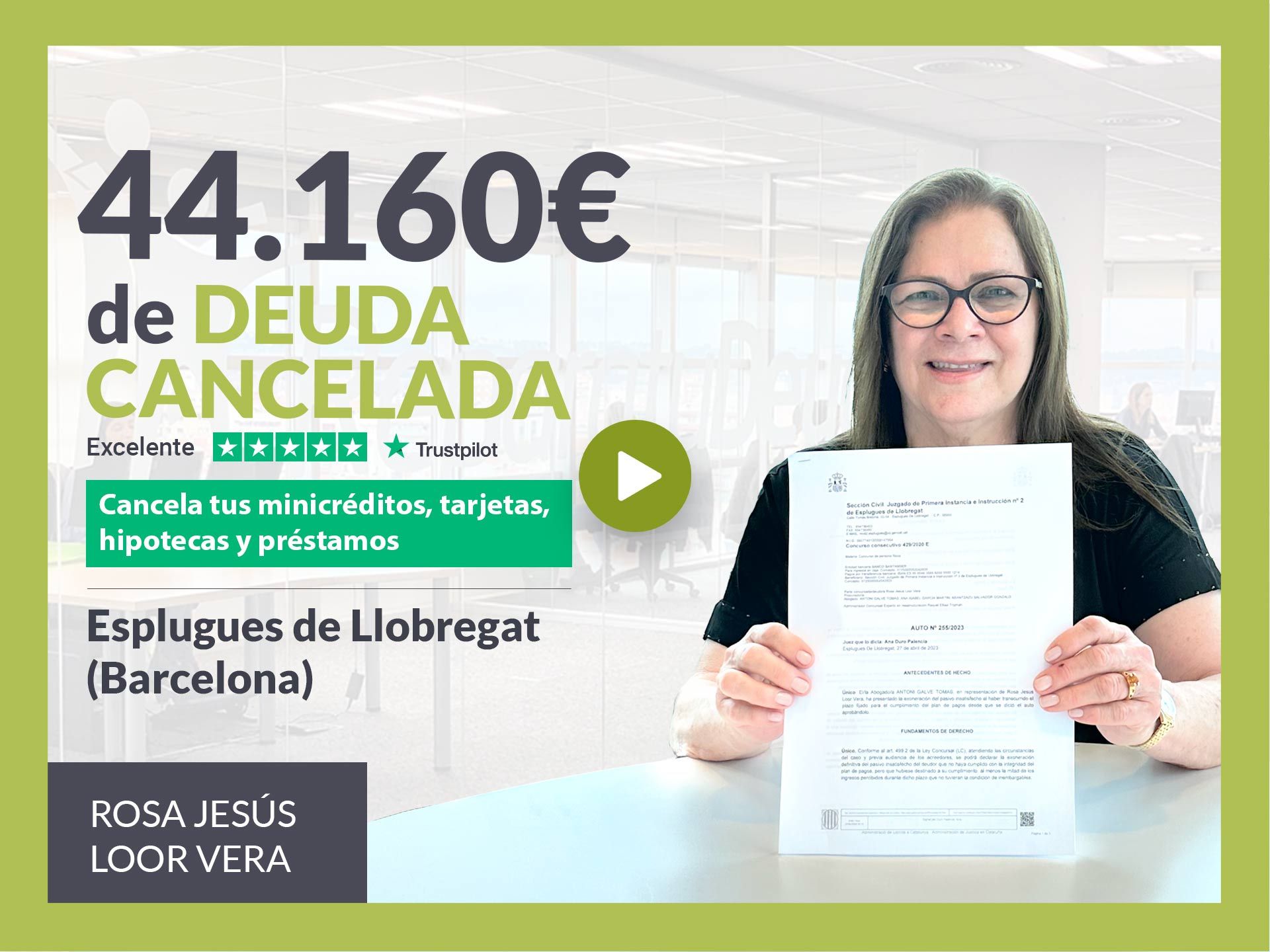 Repara tu Deuda cancela 44.160? en Esplugues de Llobregat (Barcelona) con la Ley de Segunda Oportunidad