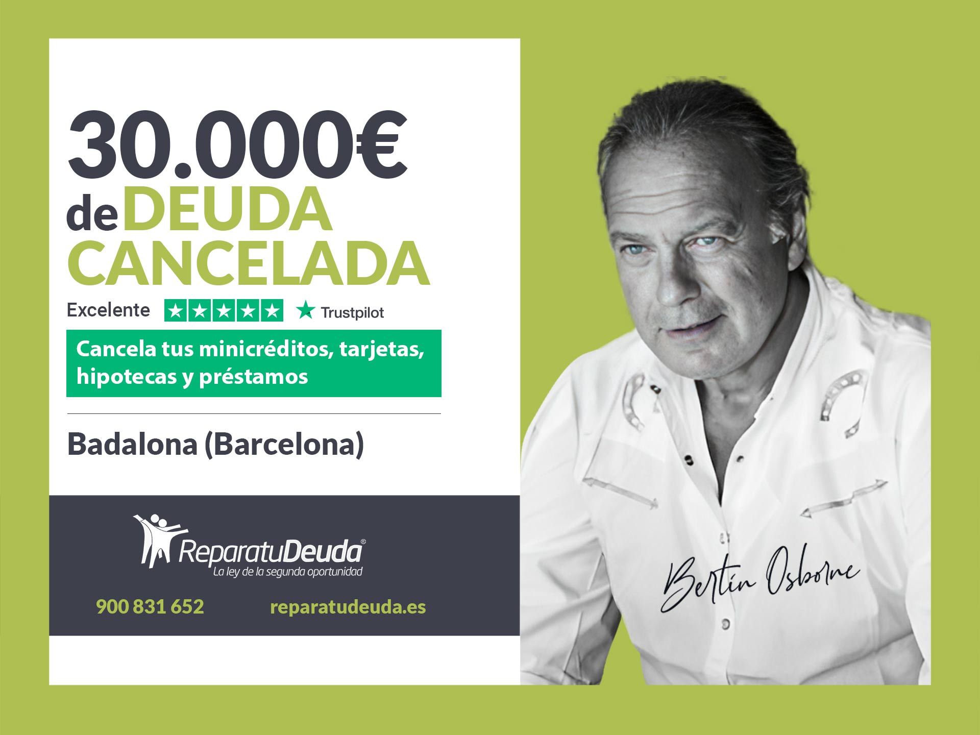 Repara tu Deuda Abogados cancela 30.000 ? en Badalona (Barcelona) con la Ley de la Segunda Oportunidad